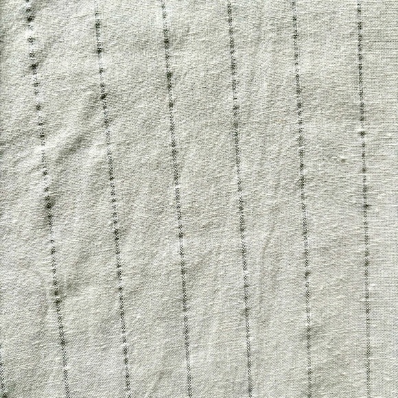 Reign Silver Pinstripe Linen Blend Wide Straight Leg Pants Womens Size L White - Picture 6 of 6